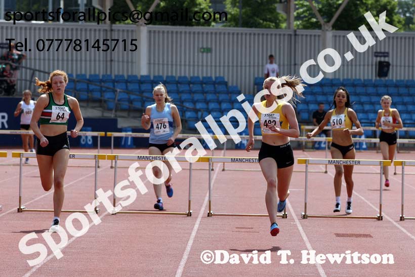 Womens under-20s 400 metres hurdles, Northern Senior and Under-20s Champs., Sports City, Manchester. Photo: David T. Hewitson/Sports for All Pics